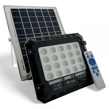 Refletor LED Solar com Controle 200w Auto Recarregável 6500k IP67