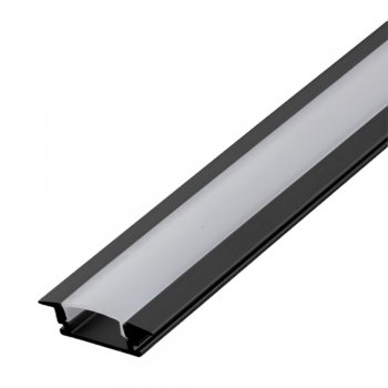 Perfil de LED Embutir Slim 2 Metros 24x7mm Preto