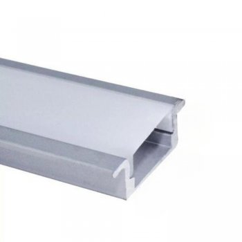 Perfil de LED Embutir Slim 2 Metros 24x7mm Prata