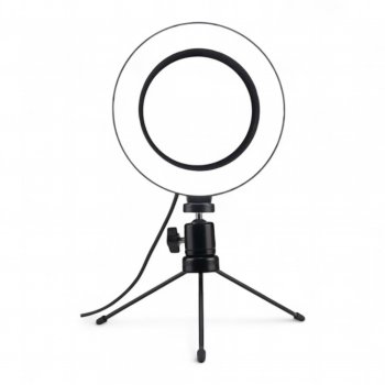 Ring Light LED de Mesa com Tripé 6 Polegadas 16cm